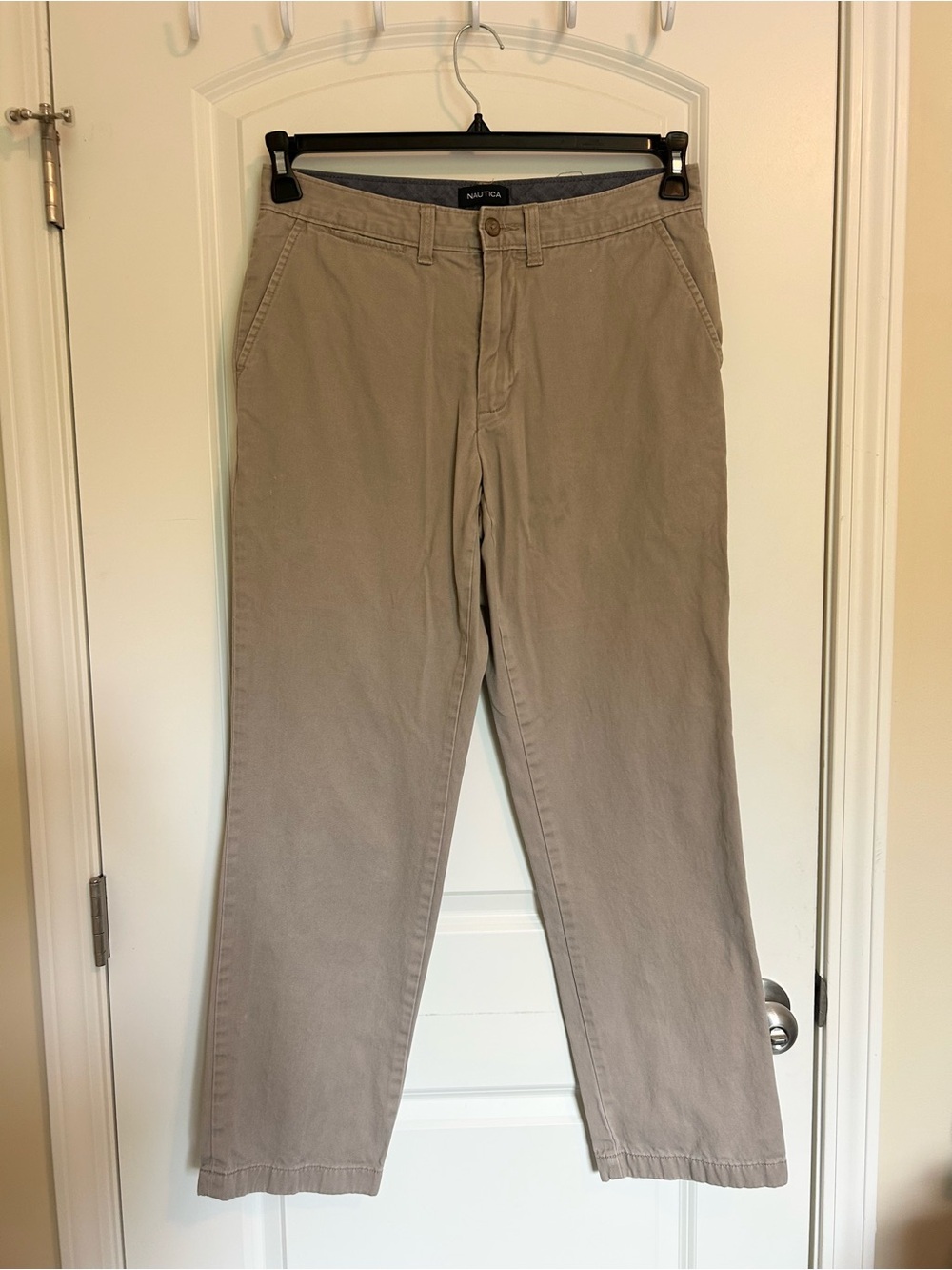 Nautica Men’s Khaki Chino Pants - Classic Straight Fit- deck paint